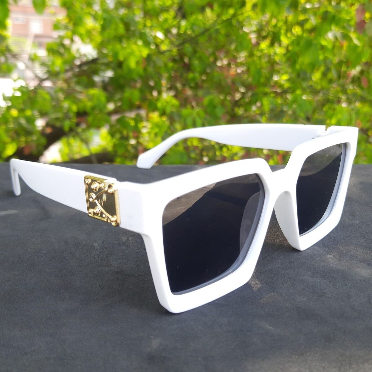 White Frame Unique Design Square Sunglasses For Men