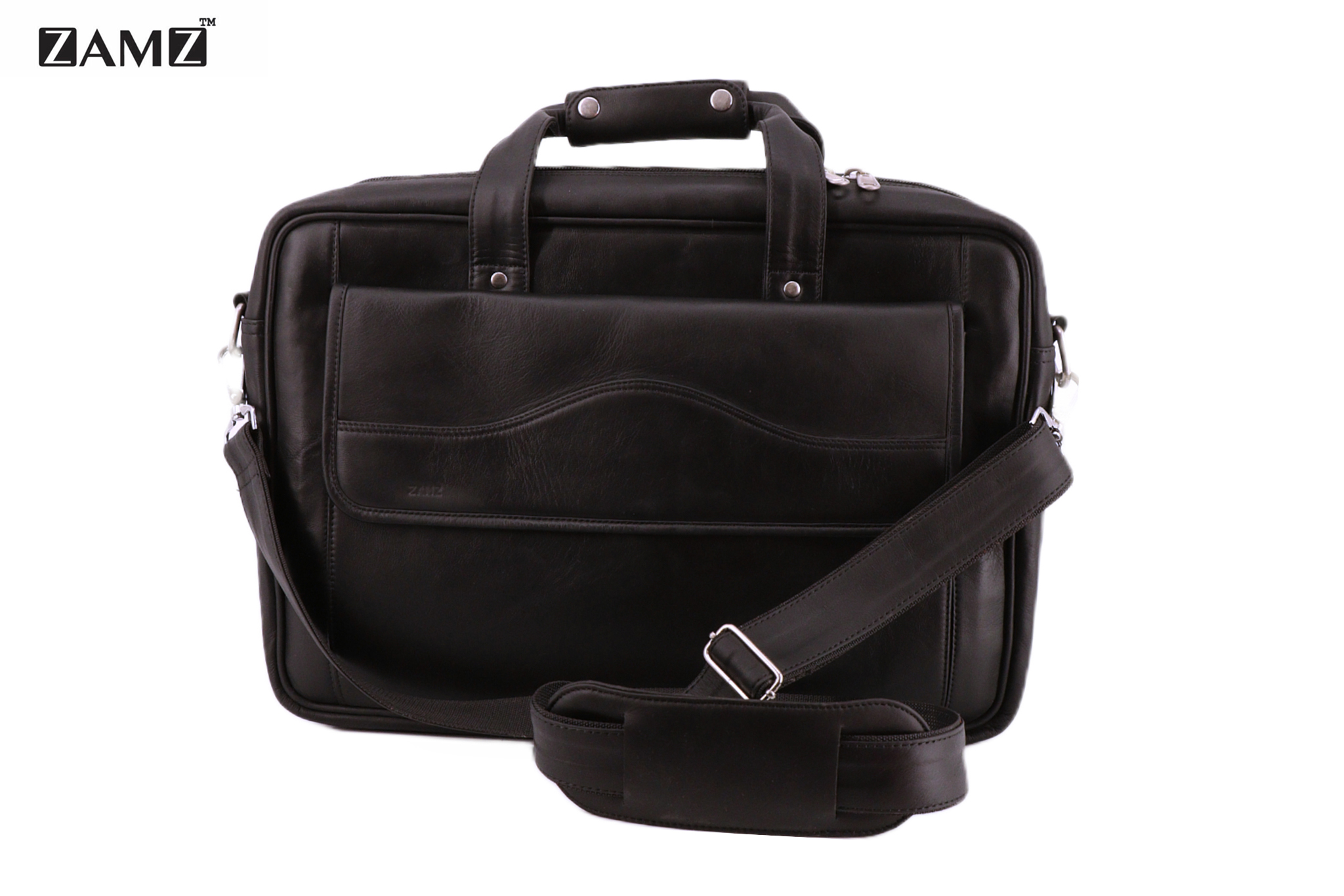 Zamz Unisex Genuine Leather Laptop Messenger Bag