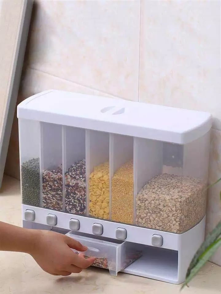 Multiple Cereal Dispenser Container Wall Mounted Cereal Dispenser Tank 1500ML(1.5Kg) Grain Dry