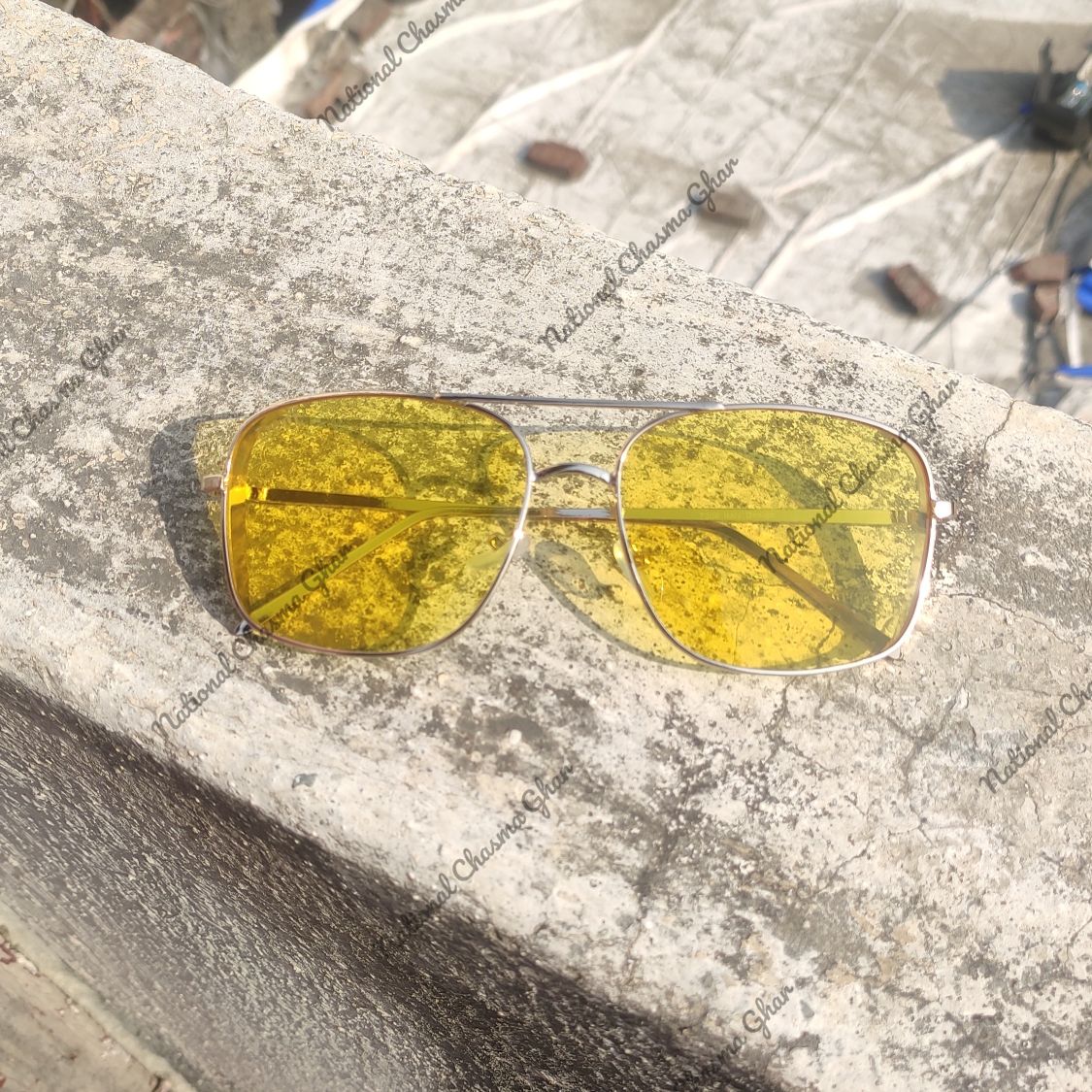 Anti Glare Metal Side Cape Golden Yellow Night Vision Ironmen Glasses For Unisex