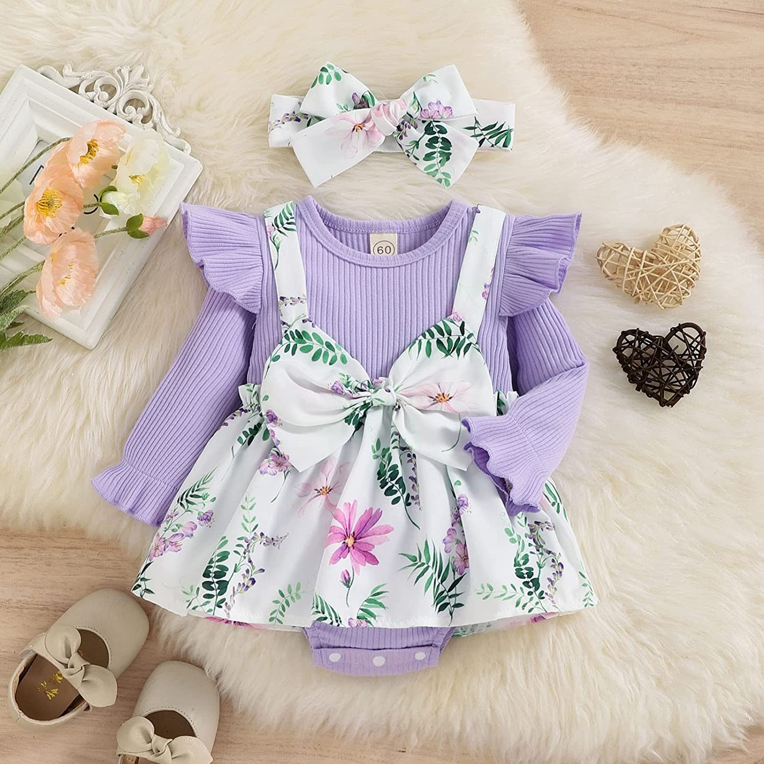 Jdefeg Clothes for Baby Girl Summer Skirts Tops Sleeve Floral Clothes Dress  Toddler 3Pcs Ruffle Girl Headband Set Girls Outfits&Set Girls Size 10