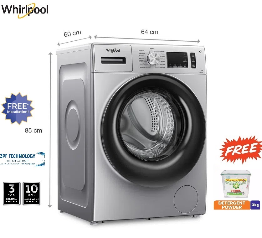 Whirlpool Xpert Care 7kg _ 33010 Front Load Washing Machine with in-built Heater ( 5 Star)