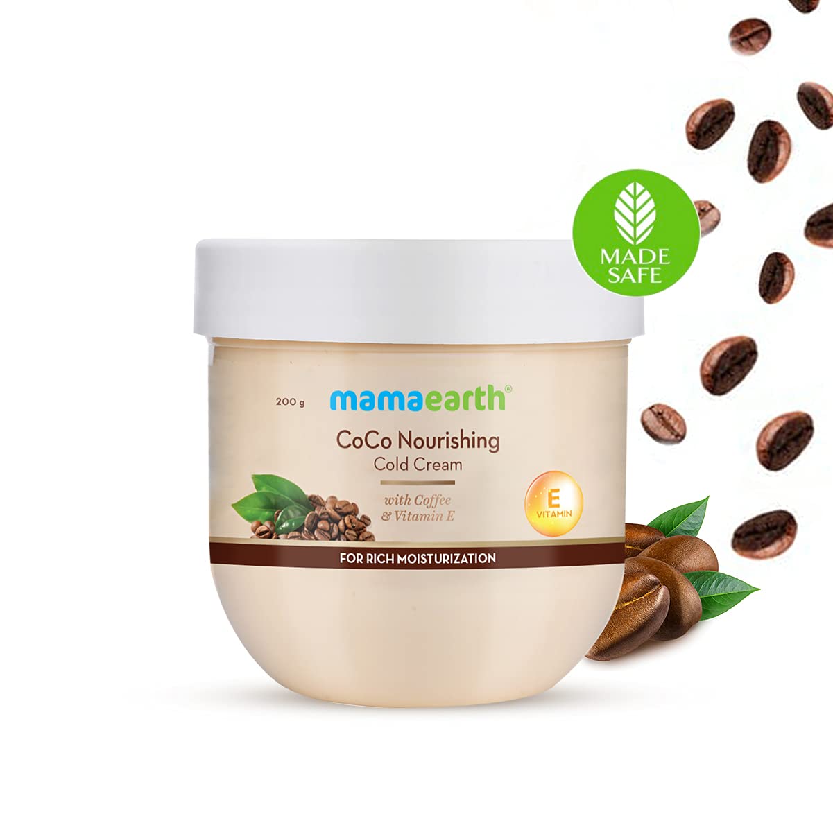 mamaearth CoCo Nourishing Cold Cream With Coffee & Vitamin E For Rich Moisturization - 200 g