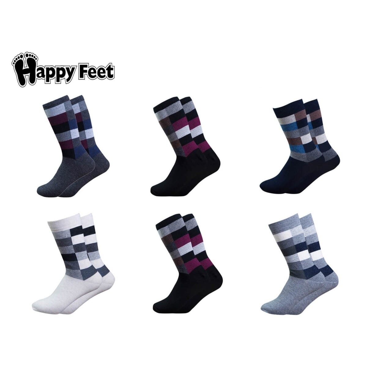 Pack of 6 Pairs of Pure Cotton Antibacterial Socks for Men (1061)