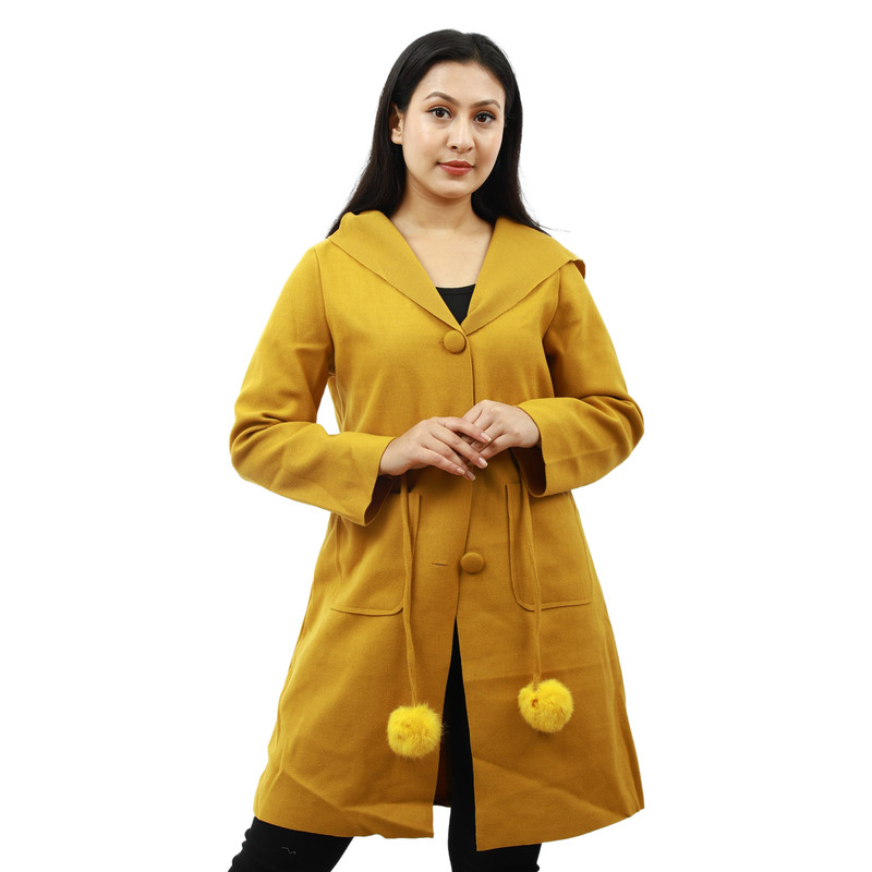 womens yellow wool coat