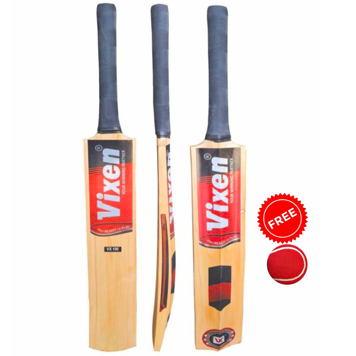 Vixen Premium Quality Cricket Bat VX-100 With Free Hard Tennis Ball ...