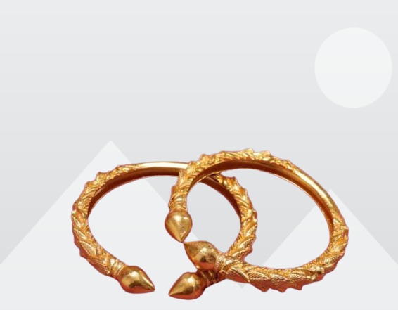 Gold Plated Panchadhatu 2 Piece Bangles Bala For Women