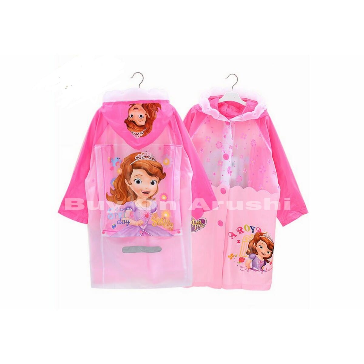 Kids Unisex Solid Cartoon Printed Raincoat(Print May Vary) By Arushi