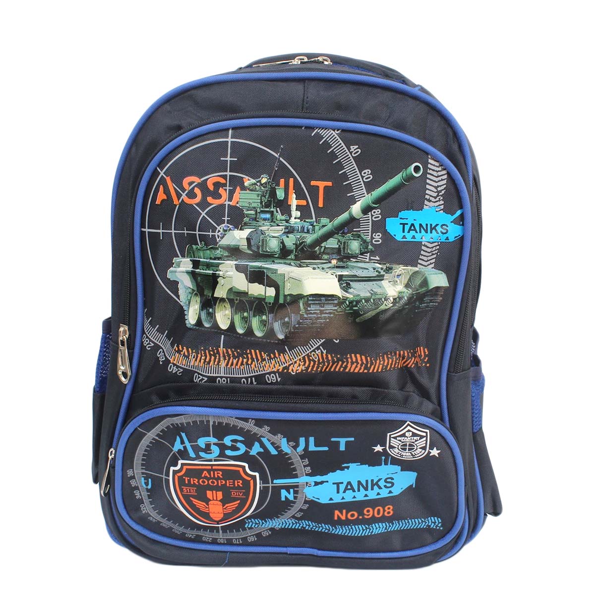 Blue Tank 908 Printed Backpack For Kids