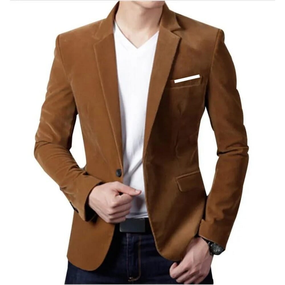Velvet New Model Textured Korean Blazer For Men
