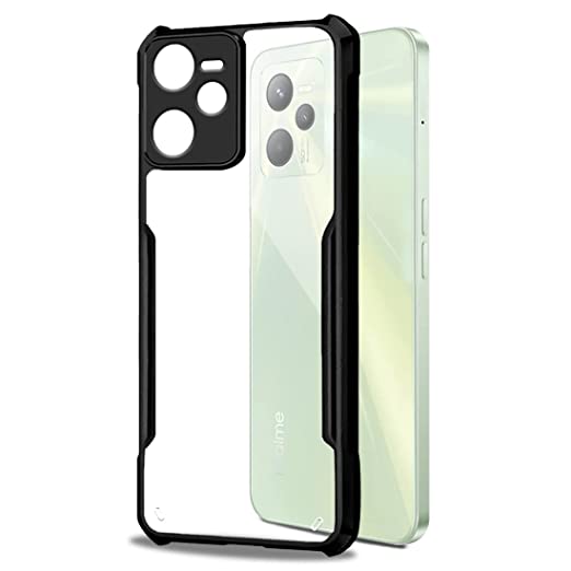SEAHAI Cover per Realme C35 / Realme Narzo 50A Prime, Scorrevole [Protezione Fotocamera] Ultra Sottile Antiurto Dura PC + TPU Silicone Bumper Custodia, con Supporto Pieghevole Nascosto, Blu