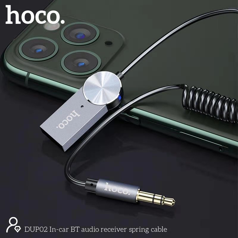 HOCO DUP02 Cable IN-CAR Bluetooth Audio Receiver Spring Cable | Daraz ...