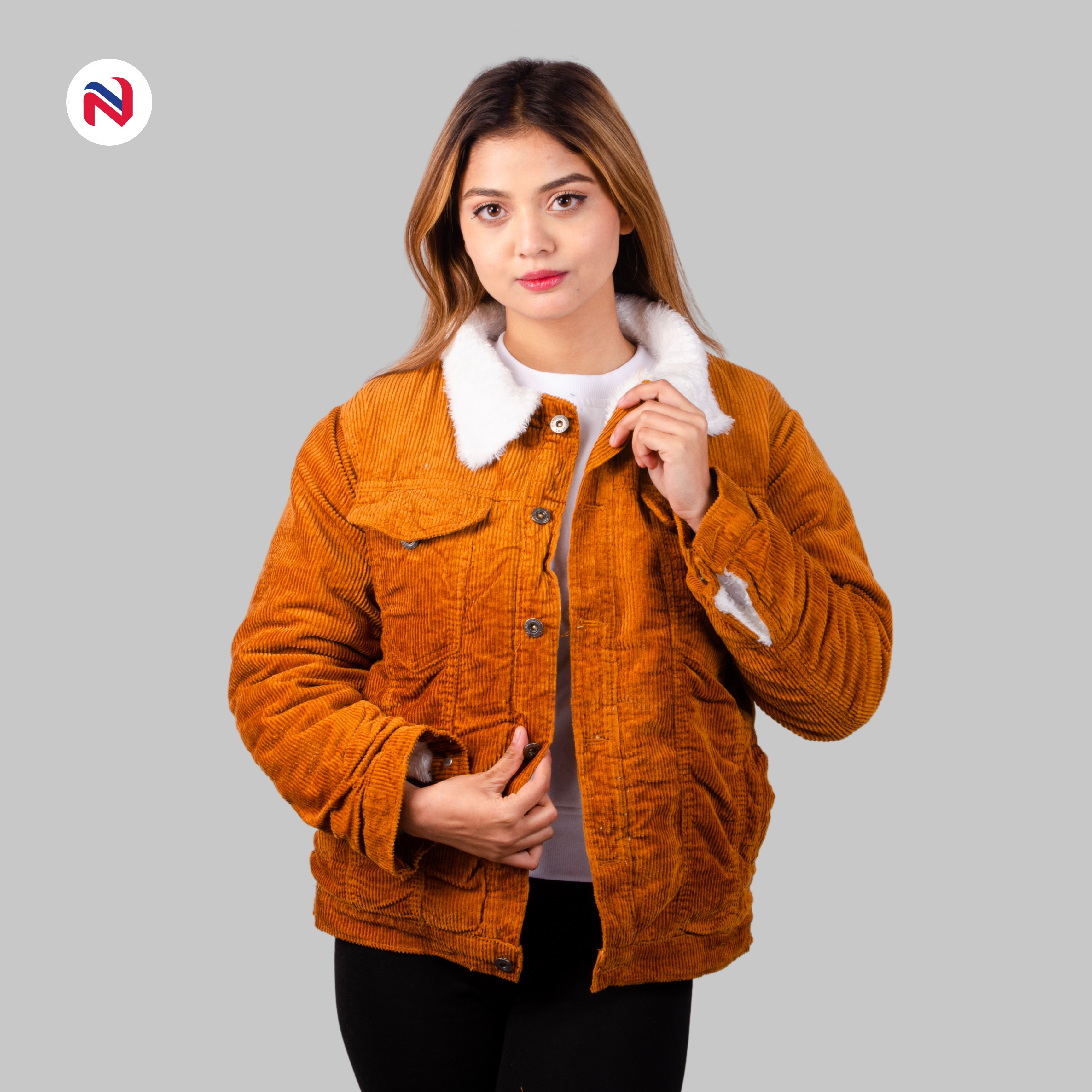 Nyptra Brown Solid Oversize Cotrise Fur 