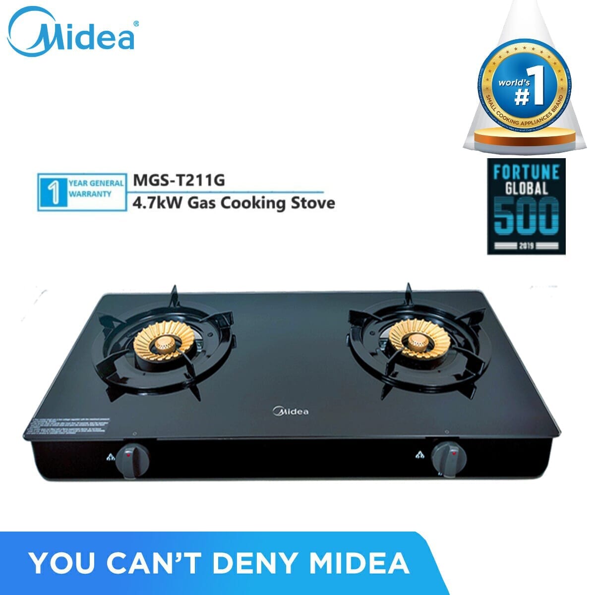 Midea Gas Stoves Glass Top T211G (Black) Gas Stoves