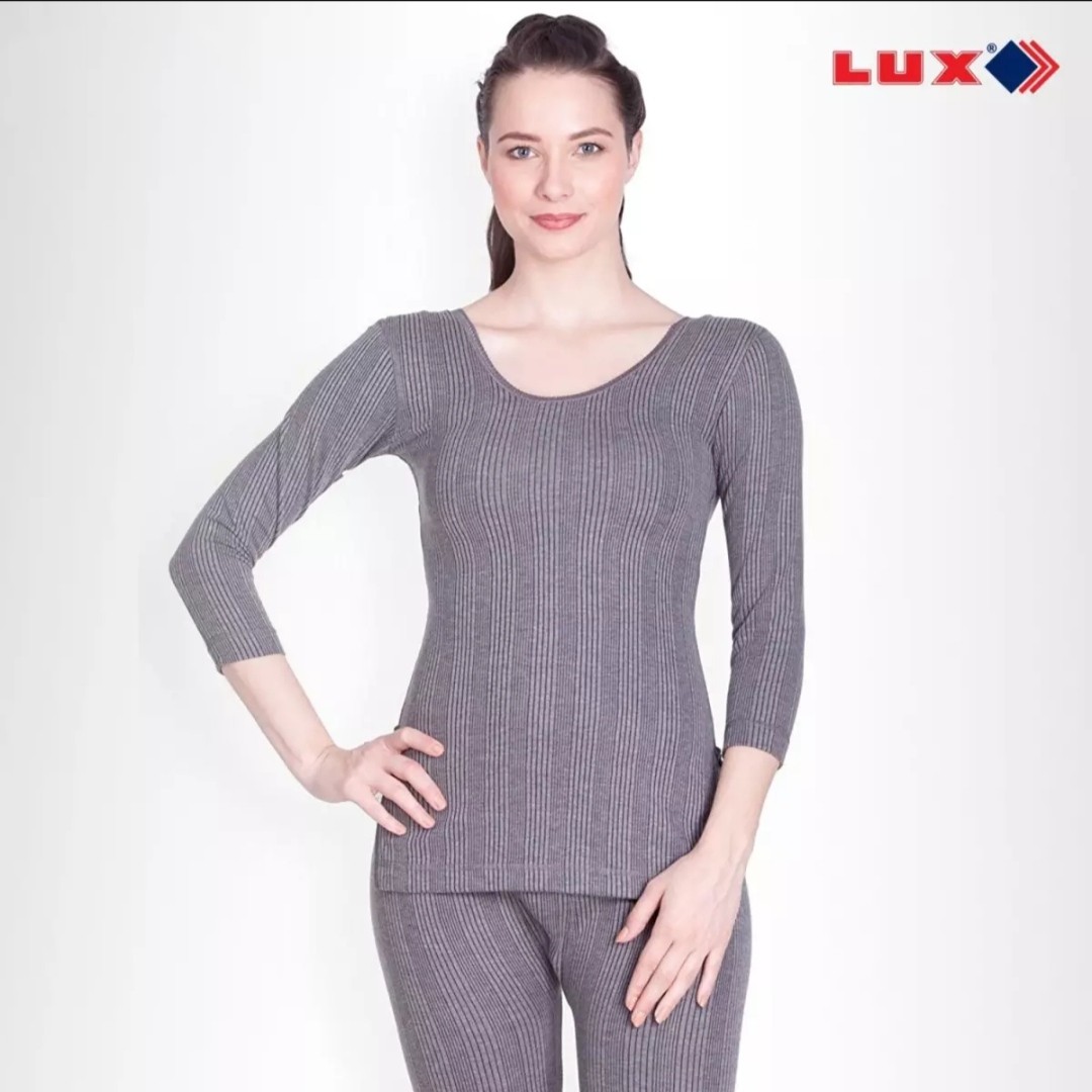 Buy Lux Inferno Women's Cotton 3/4 Sleeves Inner Thermal Set of Upper and  Lower (198124, Grey, 105 cm) at