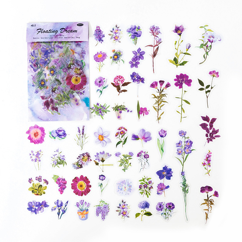 RHS Online 100PCS Vintage Flower Talk Series Stickers Album Diary ...