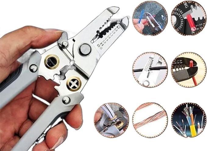 Multifunctional Wire Stripper Pliers | Electrical Crimping Tool | Cuts, Strips & Presses Wires