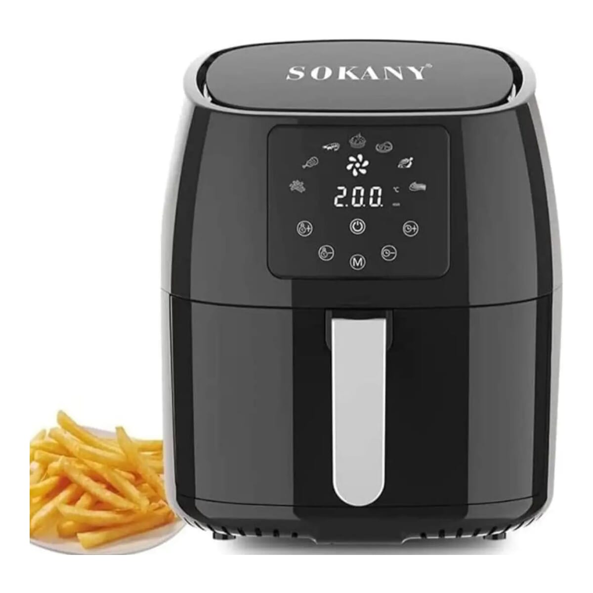 Sokany Digital Air Fryer 5 Lits With LED Display And Touch Control