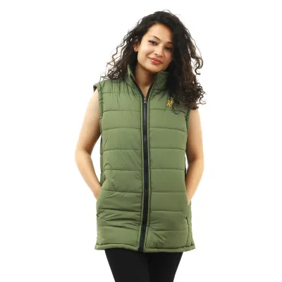 Olive green outlet sleeveless jacket