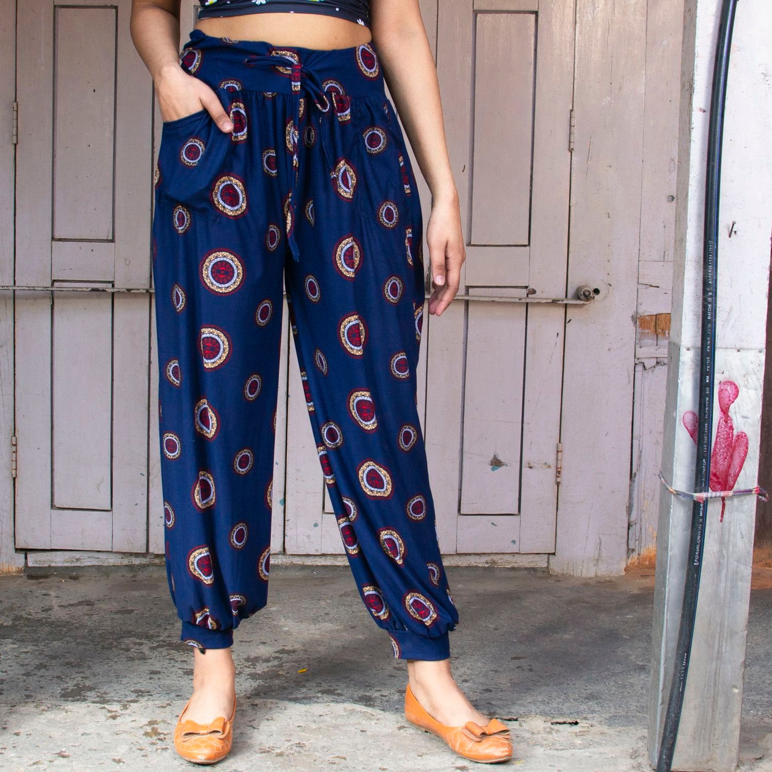 Floral Printed Cotton Plaso Styled Trousers(print may very) By Arushi