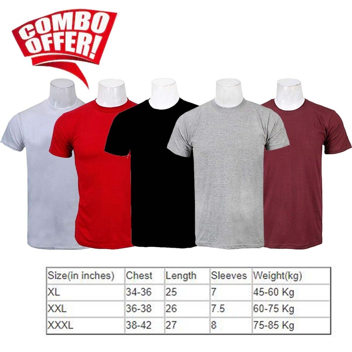 7 t shirt combo