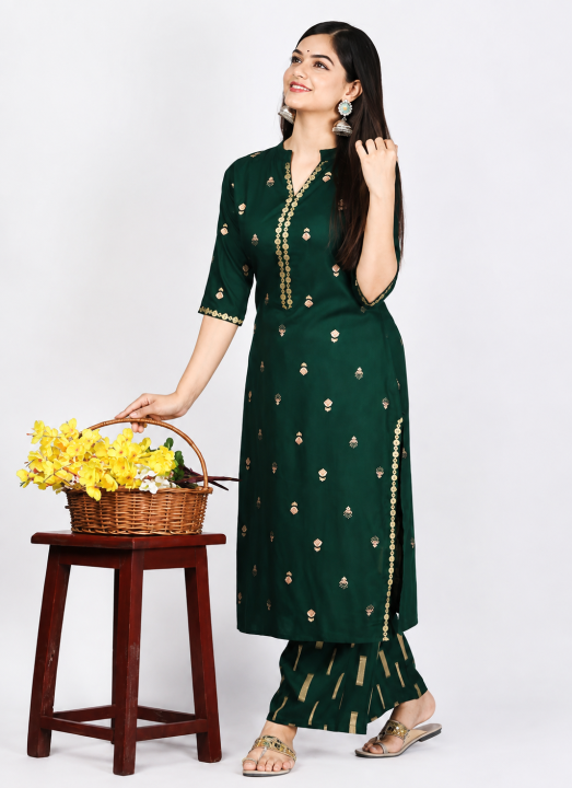 Viscose Rayon Kurta Palazzo Set For Women