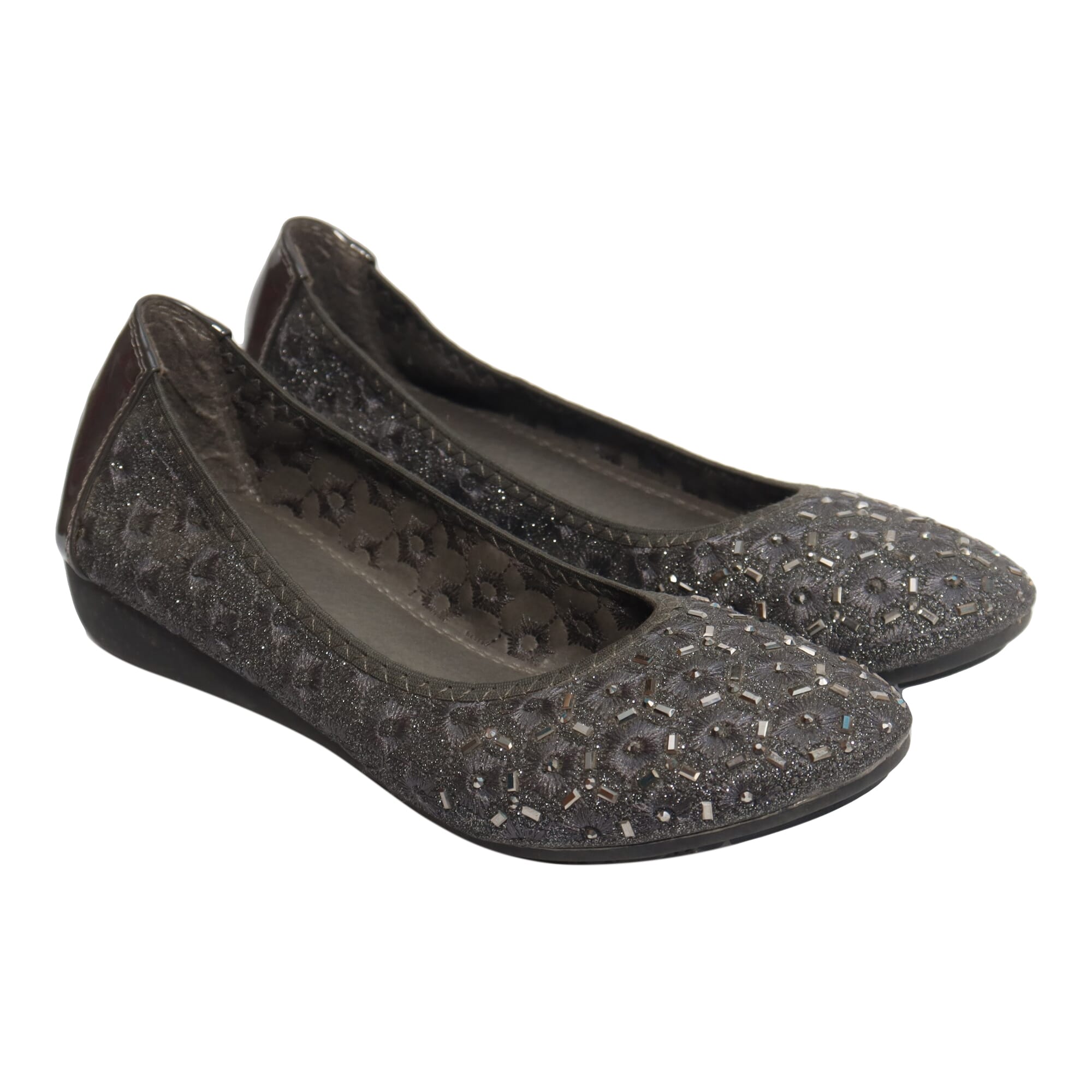 Black glitter flat outlet shoes