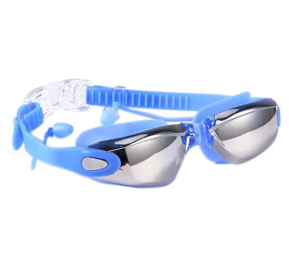 Swimming Goggles with Attached Earplugs Antifog No Leaking Comfortable