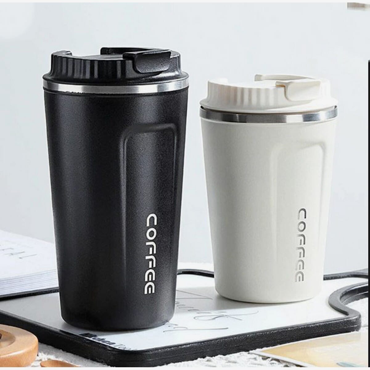 510ml Stainless Steel Thermos Coffee Mug | Vacuum Insulated Travel Mug Leak Proof Hot & Cold Water Bottle Cup for Office Home Travel