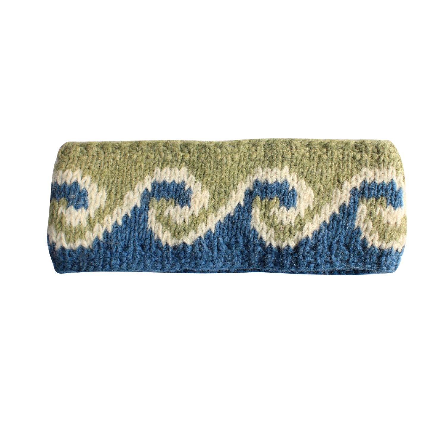 Green/Blue Wave Design Woolen Free Size Hand Warmer