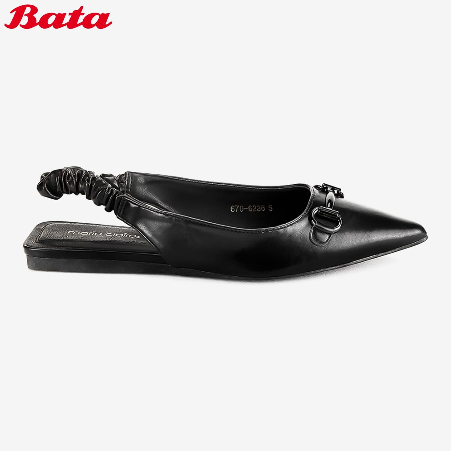 BATA Marie Claire Ladies Black Slingback Flats 6706236