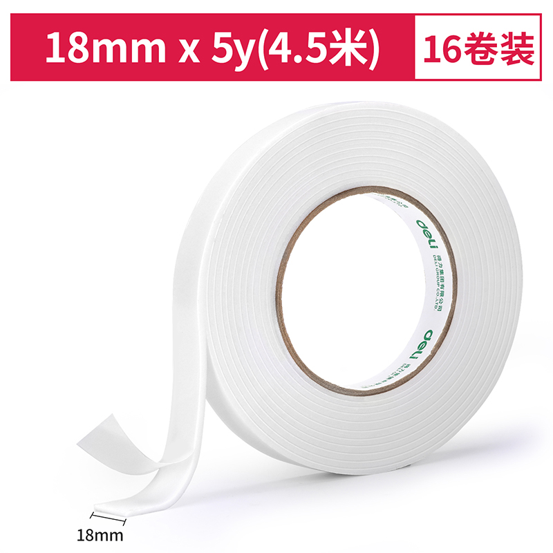 Deli EVA Mounting Doublesided Foam Tape, 18mm x 5 Yds, 30411 Daraz