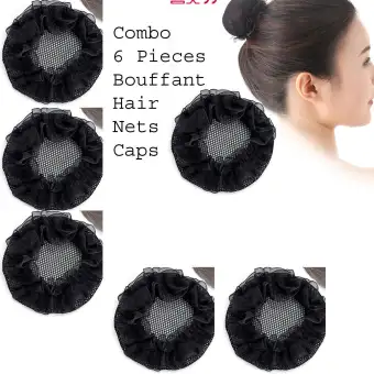 Combo 6 Pieces Hairnet Net Airline Stewardess Don Bouffant Hair