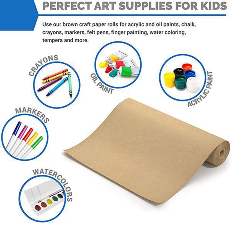 Kraft Paper Roll-Perfect For Packing, Moving, Gift Wrapping, Shipping, Parcel,Wall Art,Bulletin Boards,Floor Covering - View #3