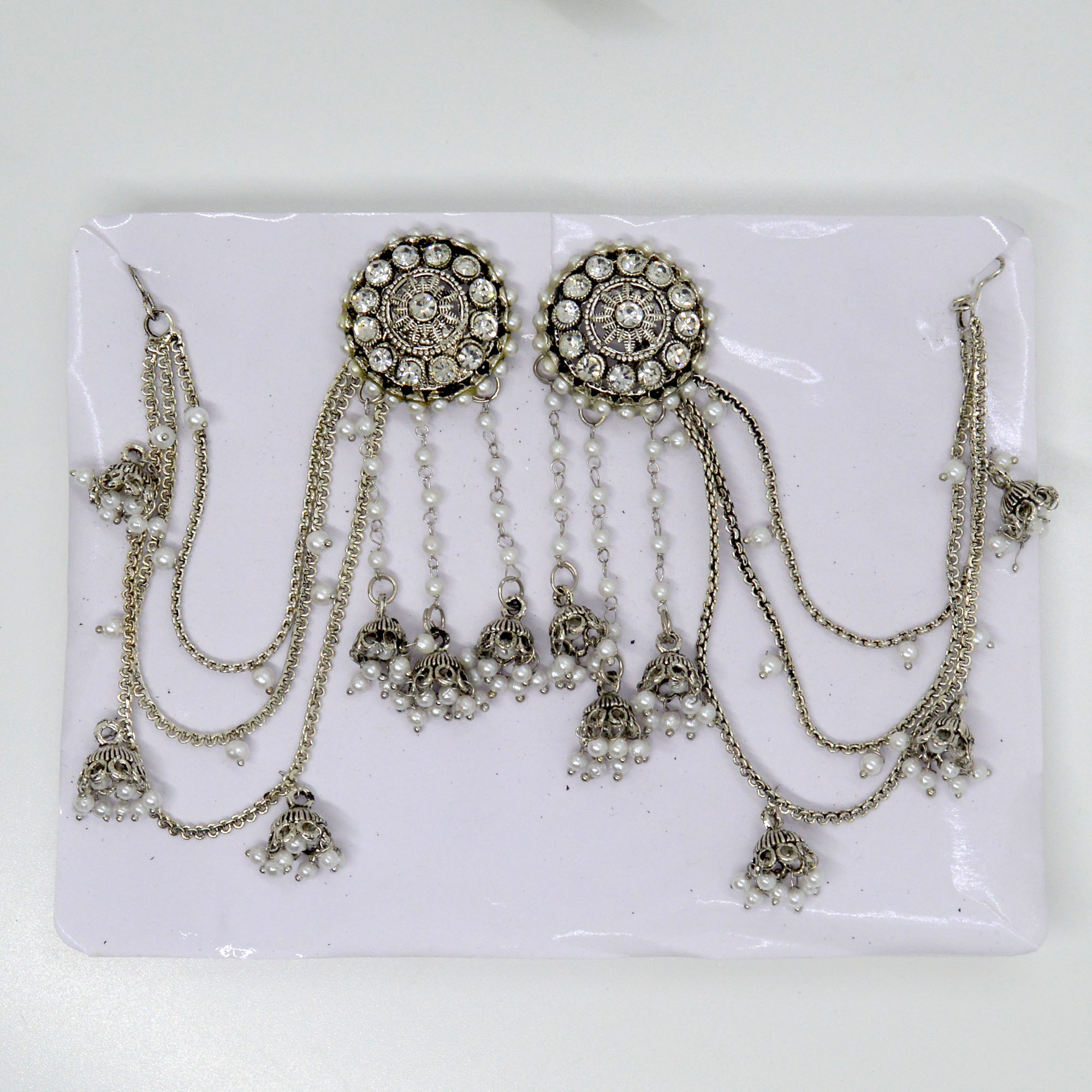 Earring Set Silver Bahubali Earrings Bahubali Jhumka Bahubali