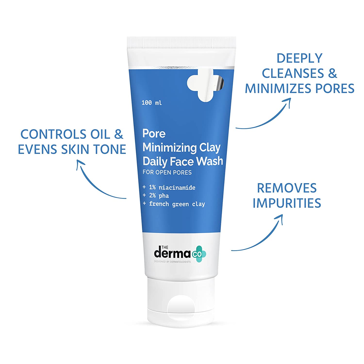 The Derma Co Pore Minimizing Clay Daily Face Wash With 1 Niacinamide 2 Pha For Open Pores 100 Ml Daraz .np