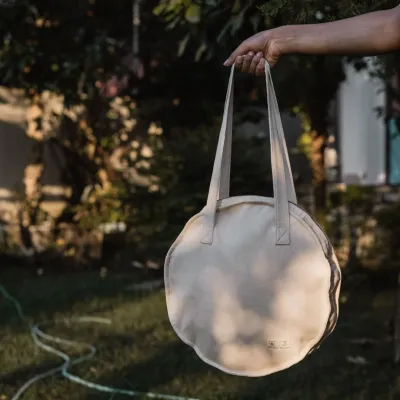 Canvas discount circle bag