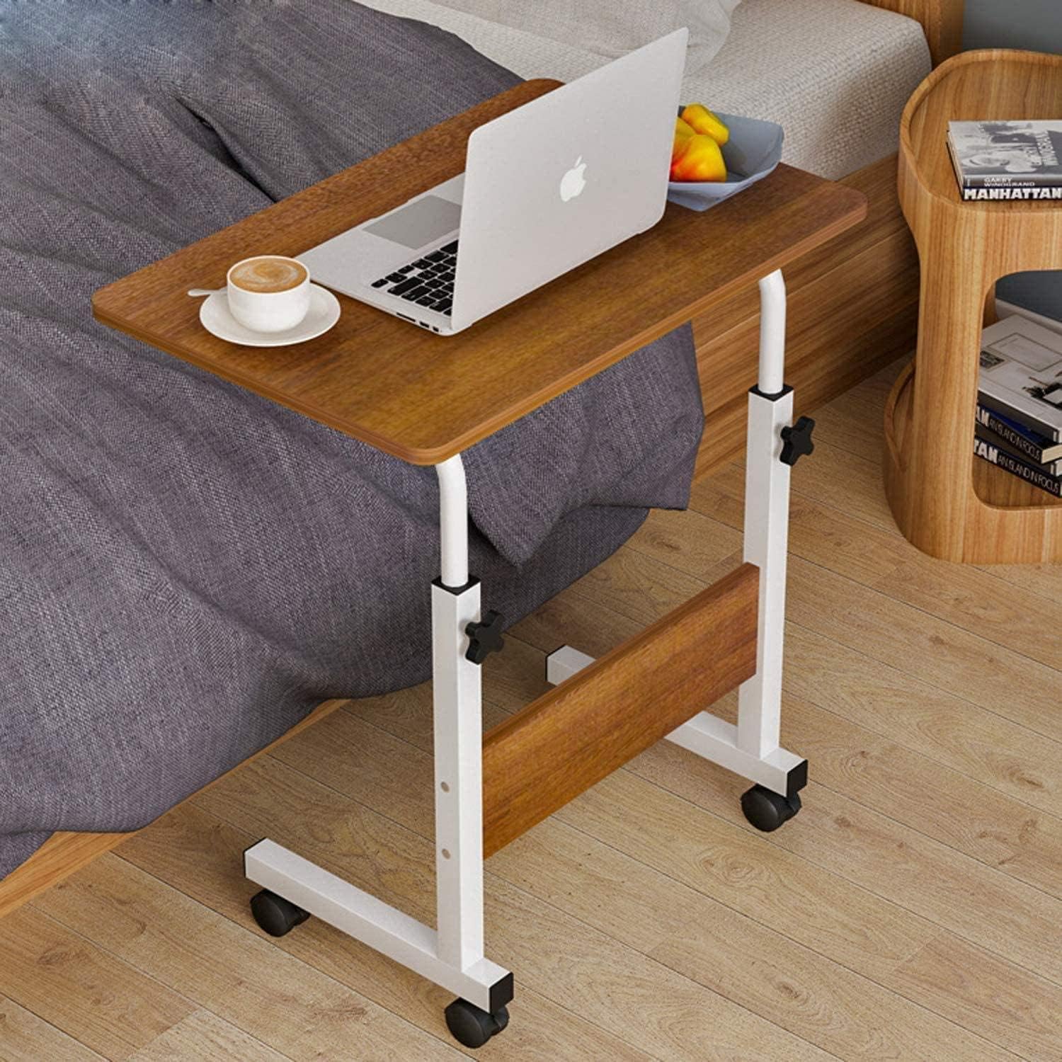 Laptop Table Laptop Desk Height Adjustable Over Bed Table with Wheels