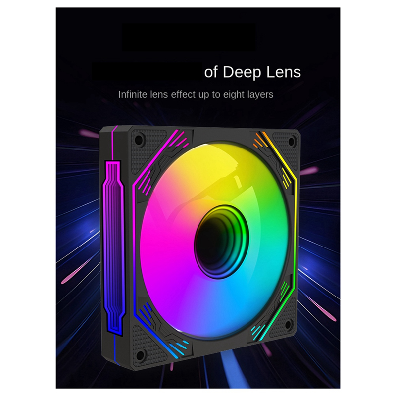 Fan Invinite Mirror Game Cabinet RGB Chassis Fan 120mm 3D Infinite Mirror Silent Fan ...