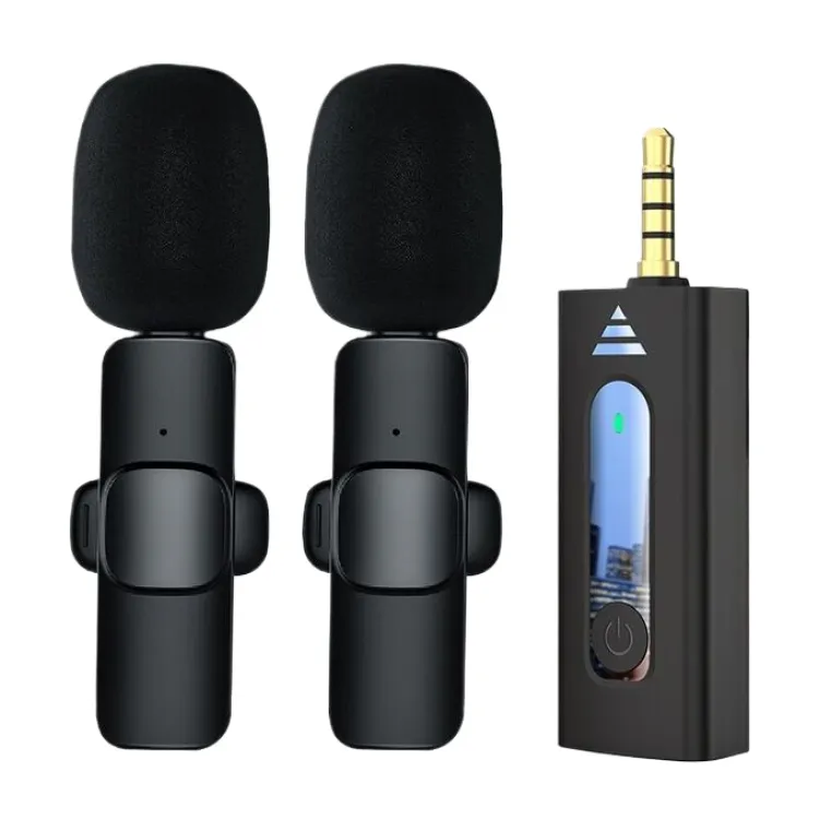 K35 Dual Wireless Microphone For 3.5mm Supported Devices Camera, DSLR
