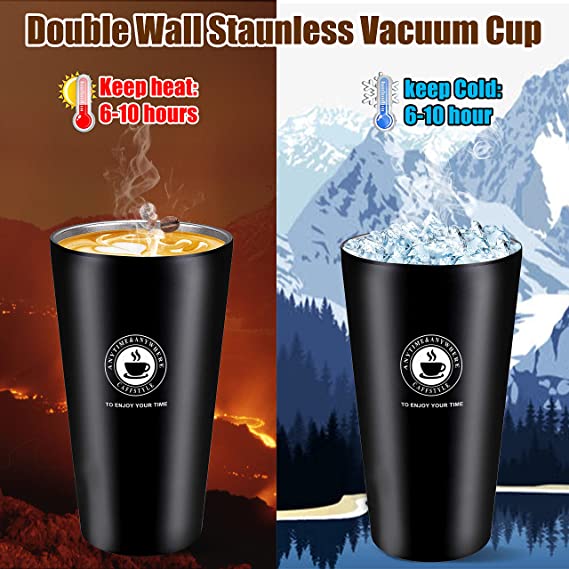  SOUSS-KB Stainless Steel Double Wall Vacuum Insulated Coffee  Thermos- Keeps Drinks, 2 IN 1 Bottle (500ML/17OZ) with Cups to Drinks  (Blue): Home & Kitchen