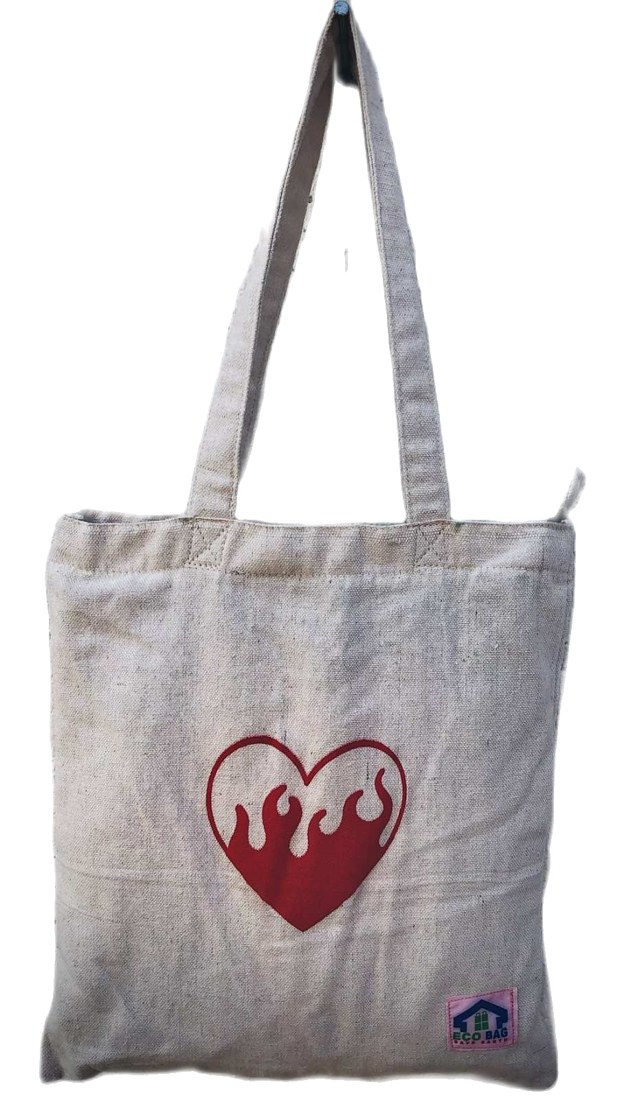 Light Grey Colour With Pink Colour Pocket Cartoon Design Tote Bag For Women