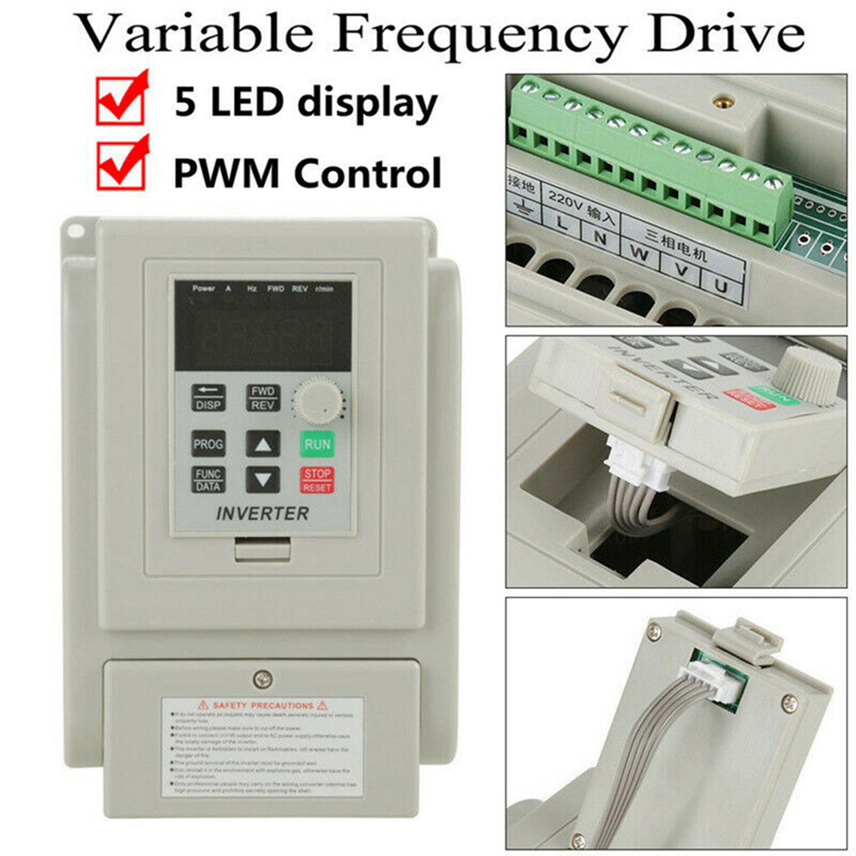 Nullmul 2X 2.2KW 3HP 220V Variable Frequency Drive Inverter CNC VFD VSD ...