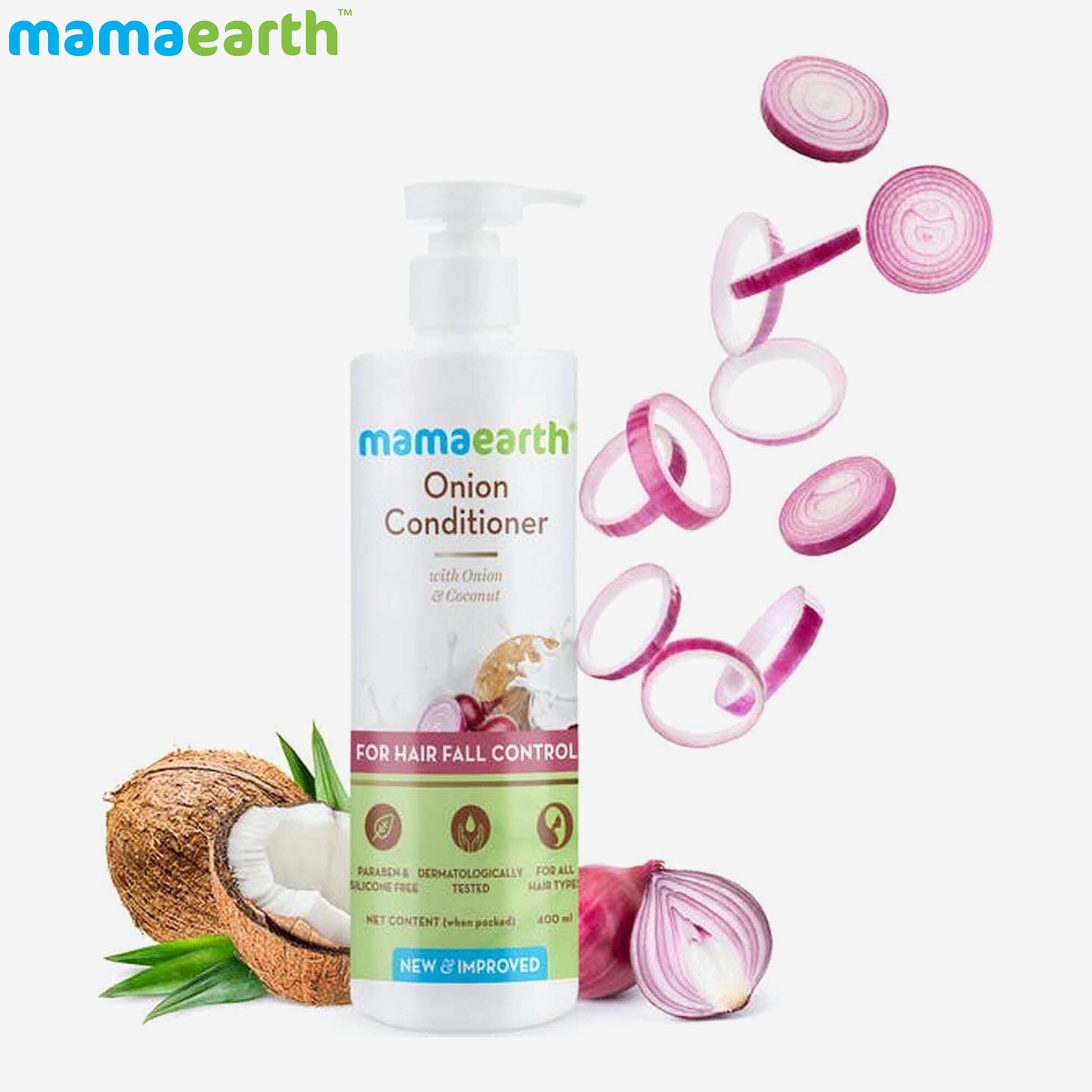 mamaearth Onion Conditioner for Hair Growth & Hair Fall Control With Onion & Coconut, 400ml