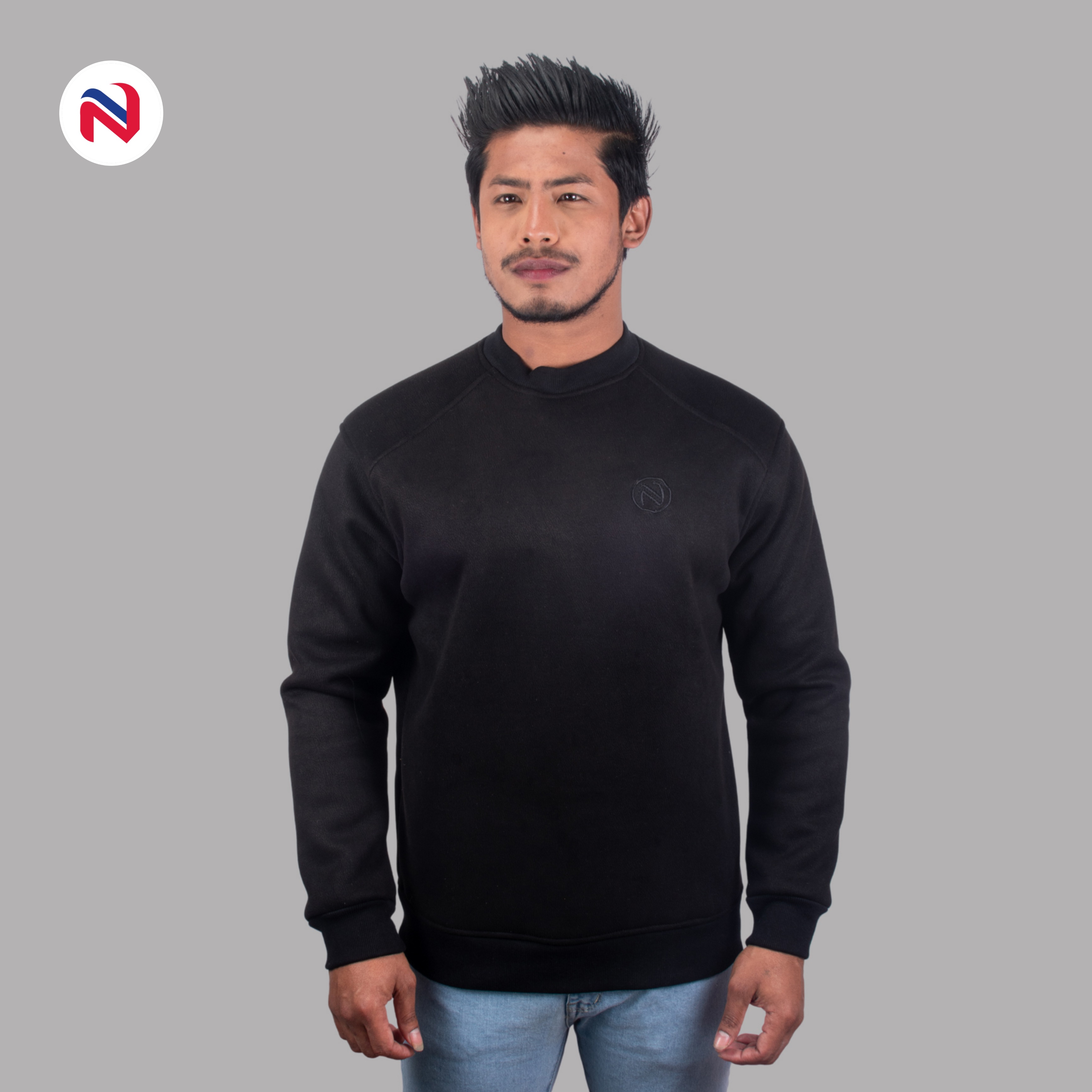 Nyptra Black Solid Premium Swed Fur Sweatshirt For Men - Fashion | Swed ...