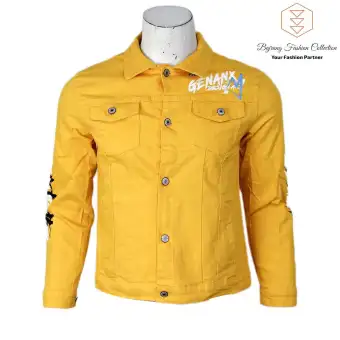 jeans jacket red colour