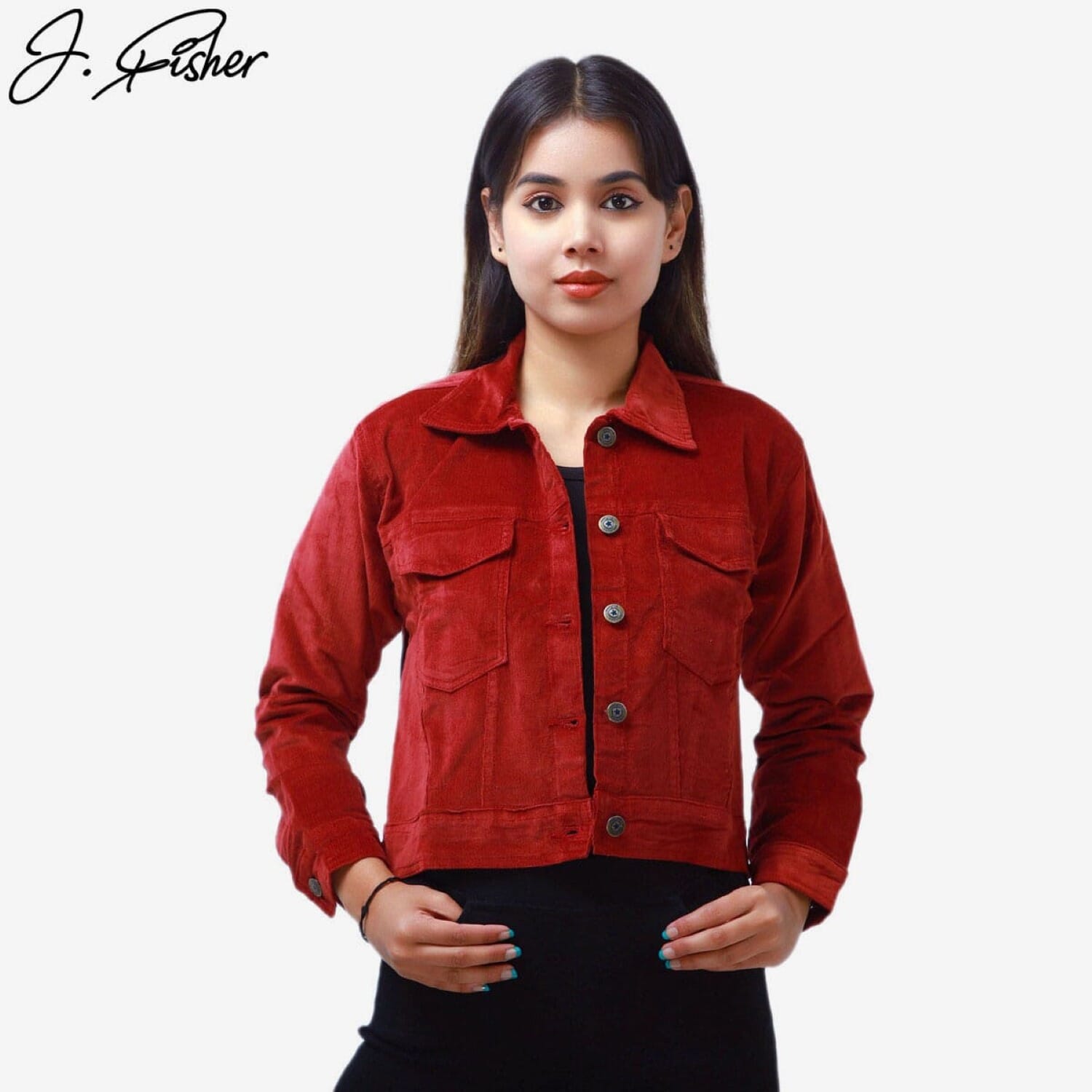 J.Fisher Corduroy Jacket And Tank Top Combo For Women