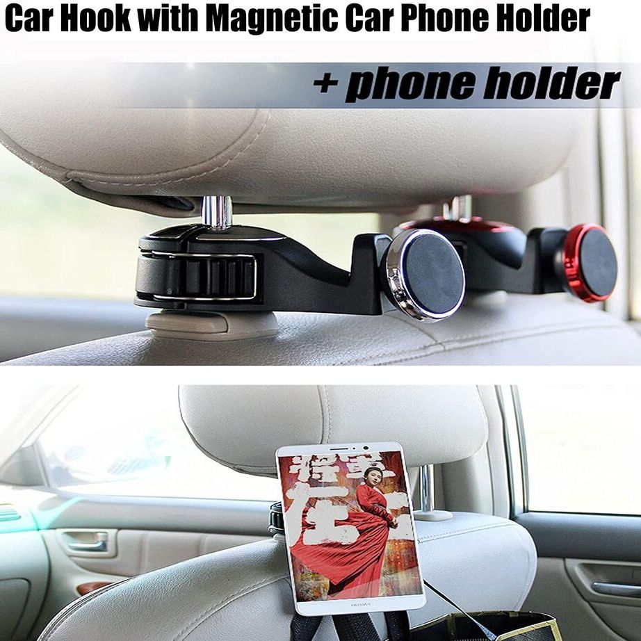 Multifunctional Magnetic Rotatable Car Back Seat Hook Mount Phone