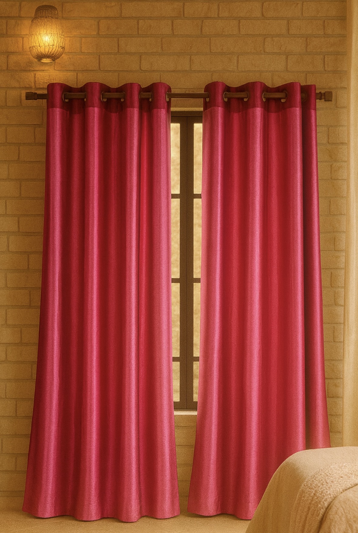 Window Parda Robe Multicolors 4*7 Feet Blackout 8 Rings Plain Standard Curtain Parda For ...