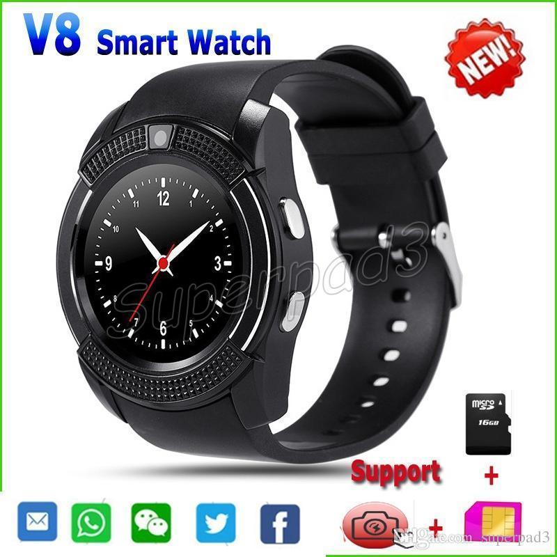 V8 Smart Watch Wrist Smartwatch Bluetooth Watch With Sim Card Slot